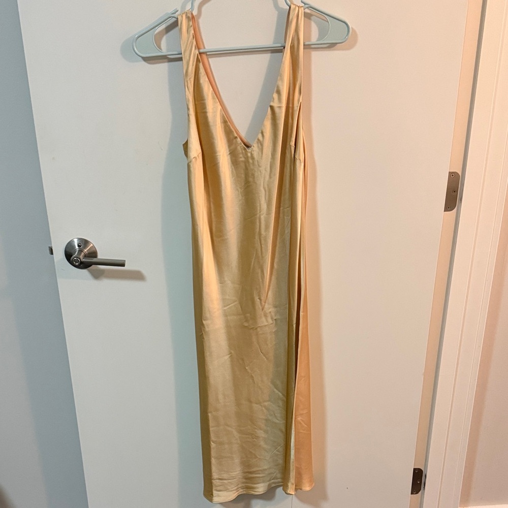 Reformation Gold Lila Silk Dress